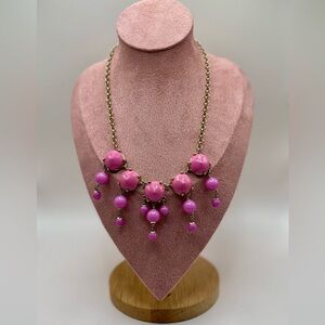 J. Crew Pink Bib Bubble Necklace